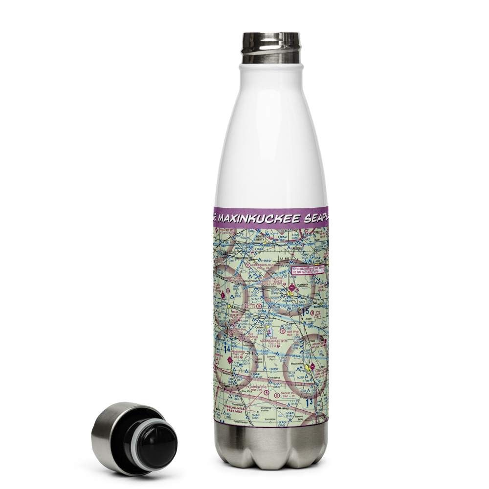 Lake Maxinkuckee Seaplane Base (01H) VFR Sectional Water Bottle 