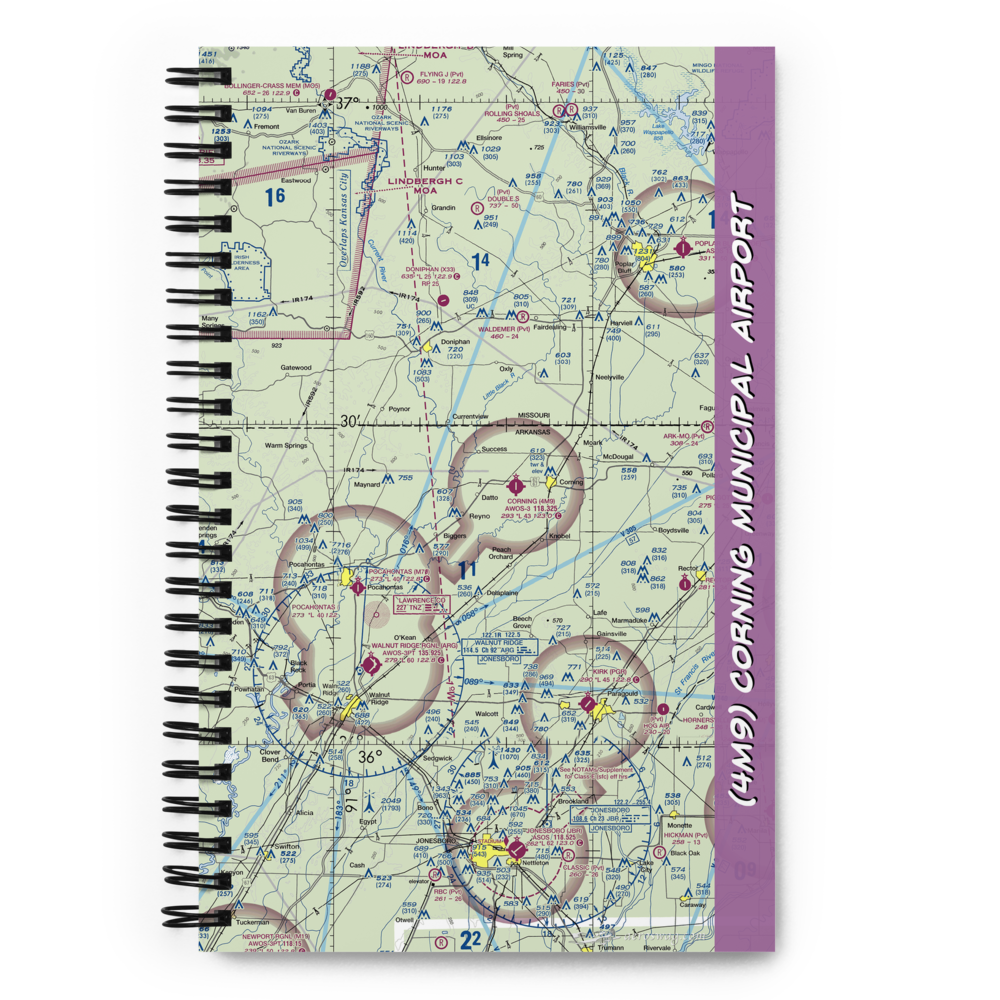 Corning Municipal Airport (4M9) VFR Sectional Notebook 