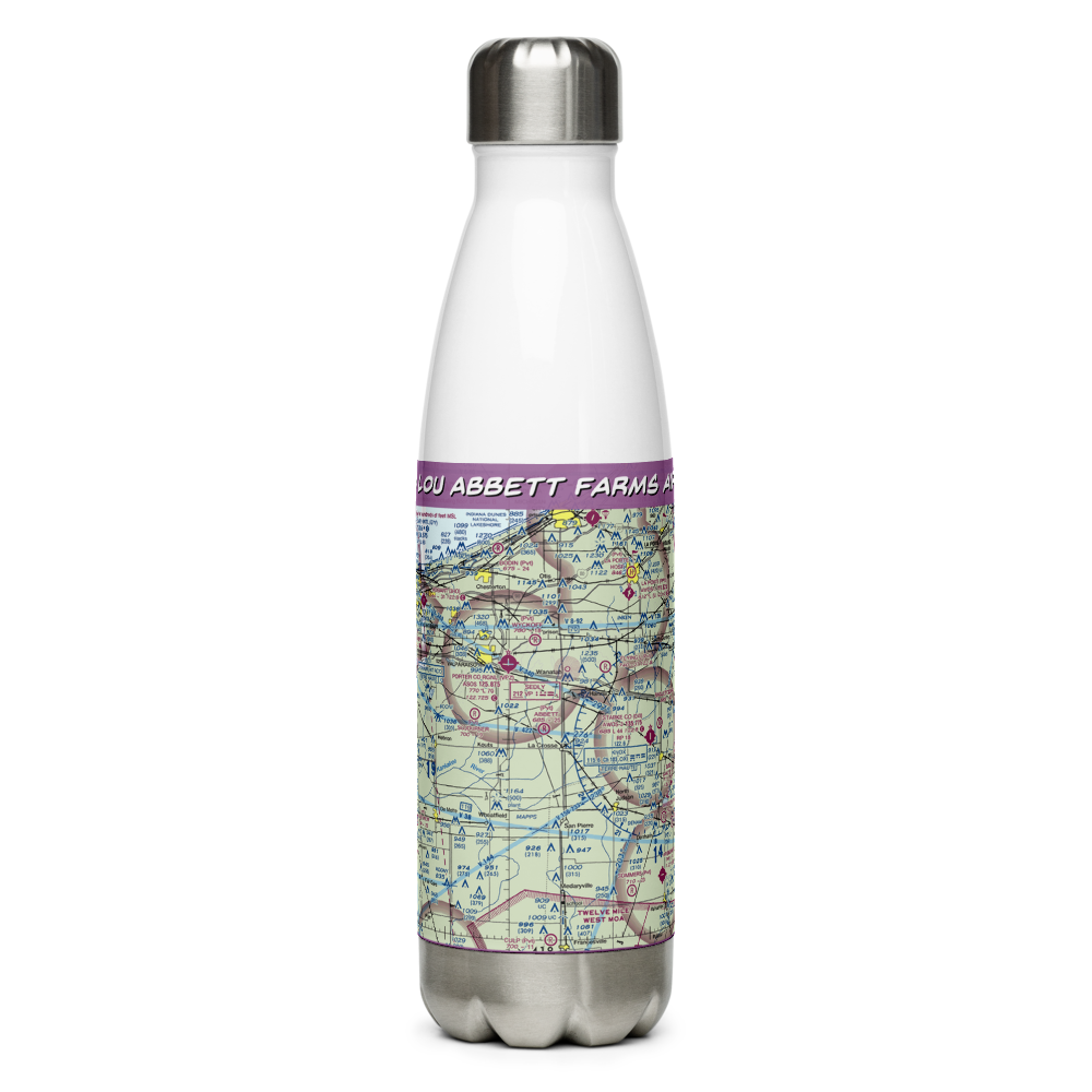 Lou Abbett Farms Airport (II18) VFR Sectional Water Bottle 