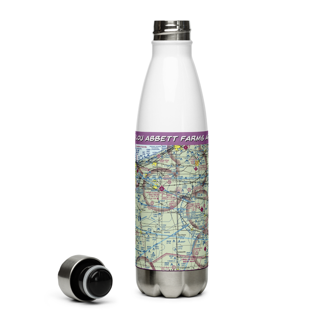 Lou Abbett Farms Airport (II18) VFR Sectional Water Bottle 
