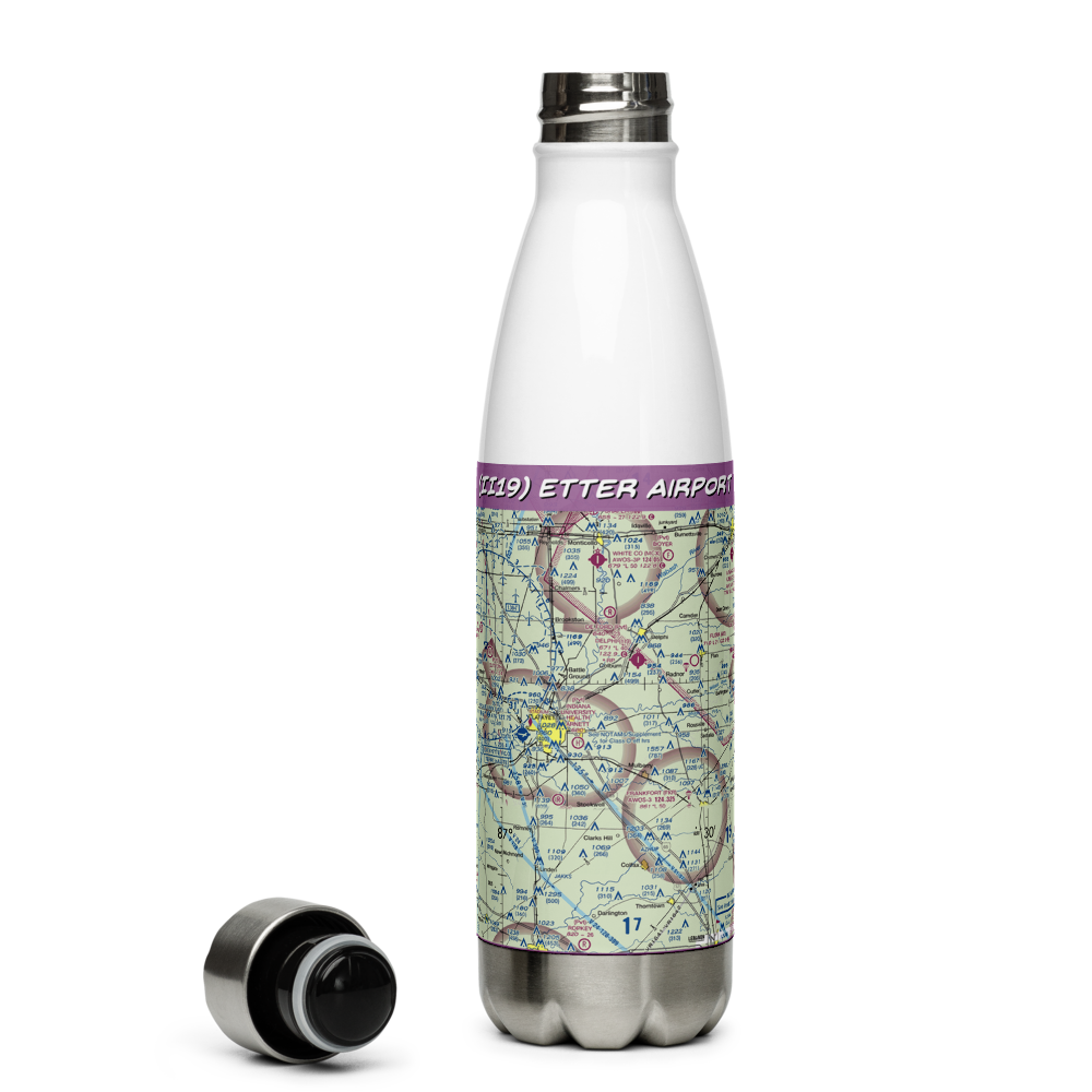 Etter Airport (II19) VFR Sectional Water Bottle 