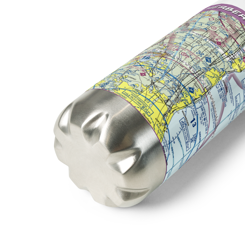 Herbert C. Maas Airport (IL02) VFR Sectional Water Bottle 