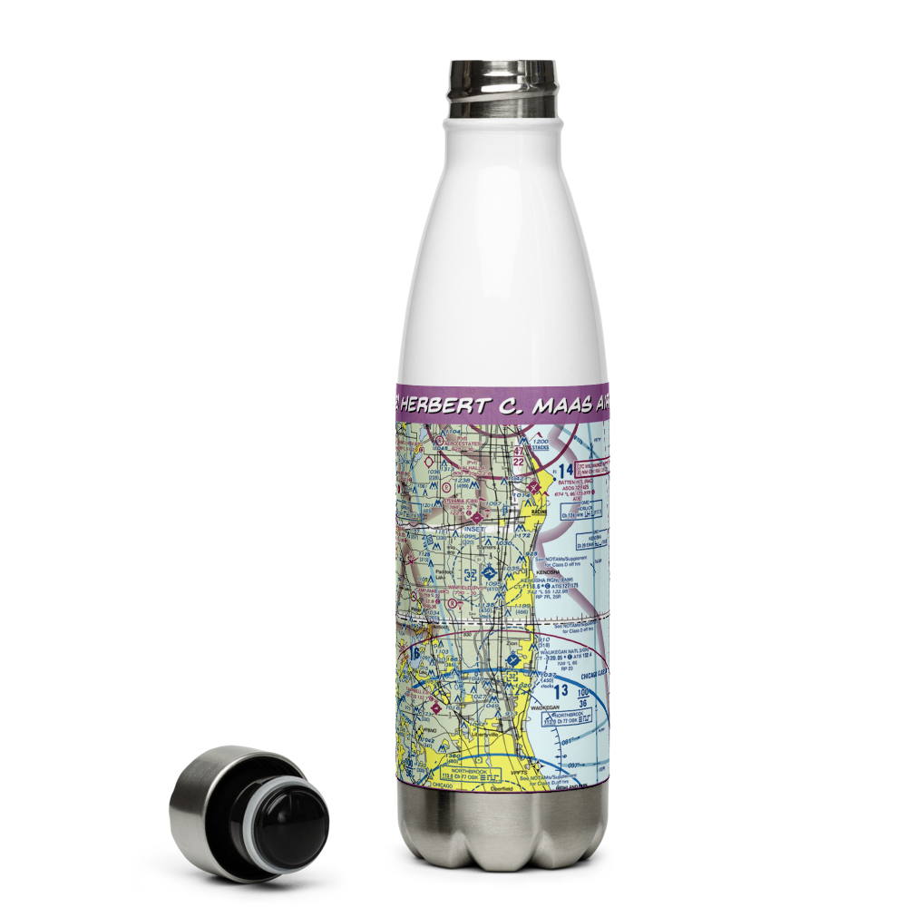 Herbert C. Maas Airport (IL02) VFR Sectional Water Bottle 