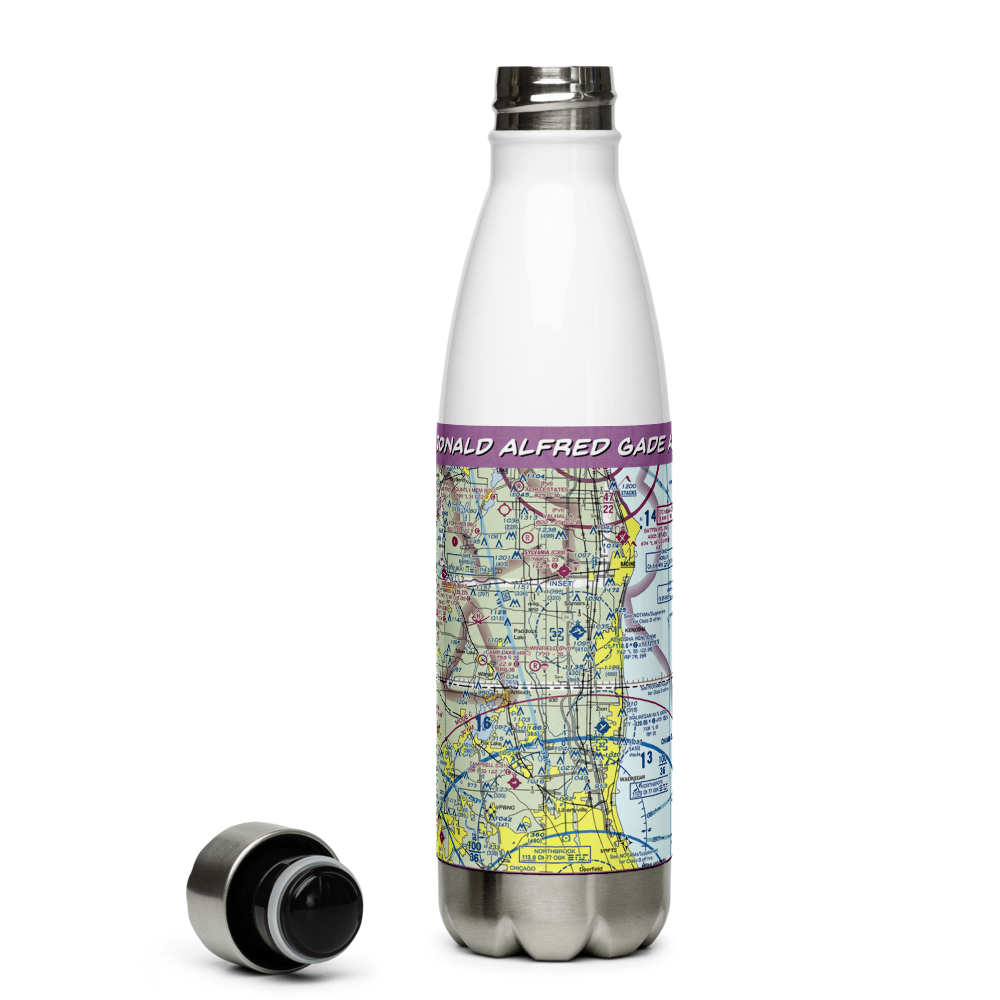 Donald Alfred Gade Airport (IL11) VFR Sectional Water Bottle 