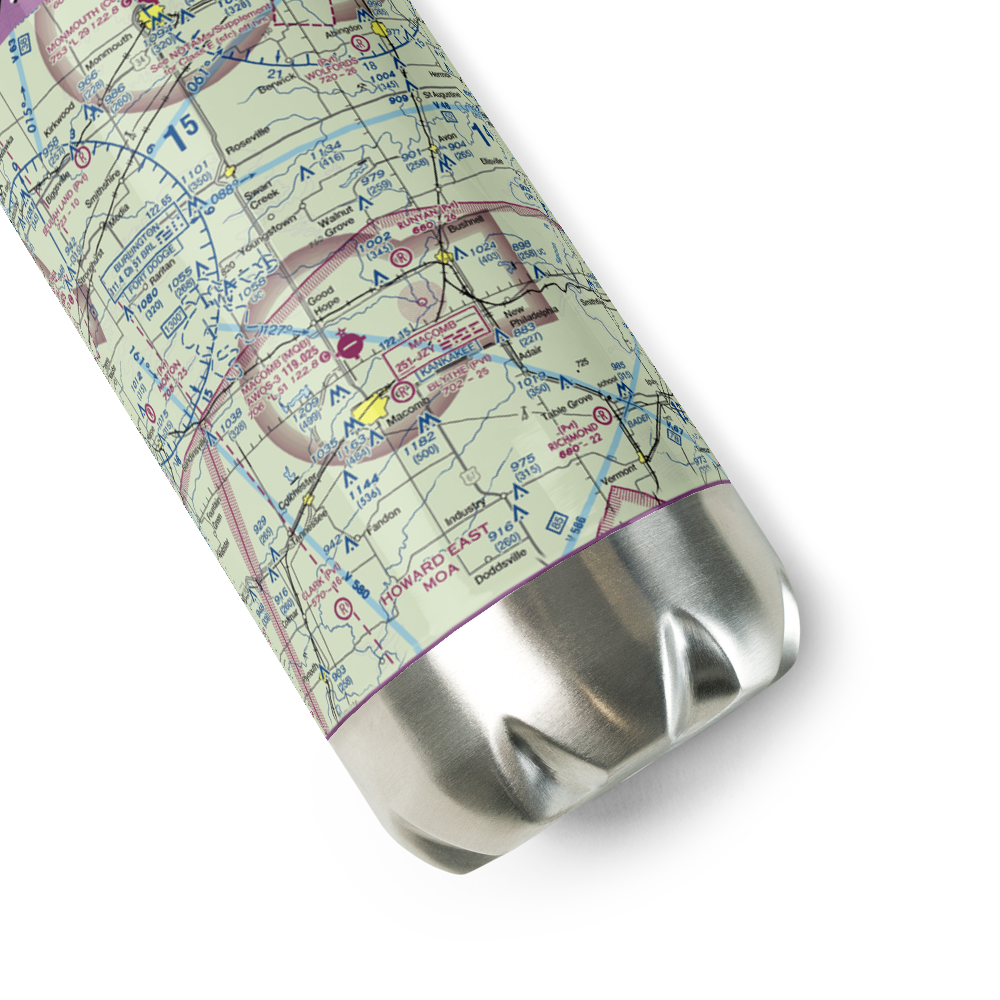 Runyan Aviation Airport (IL15) VFR Sectional Water Bottle 