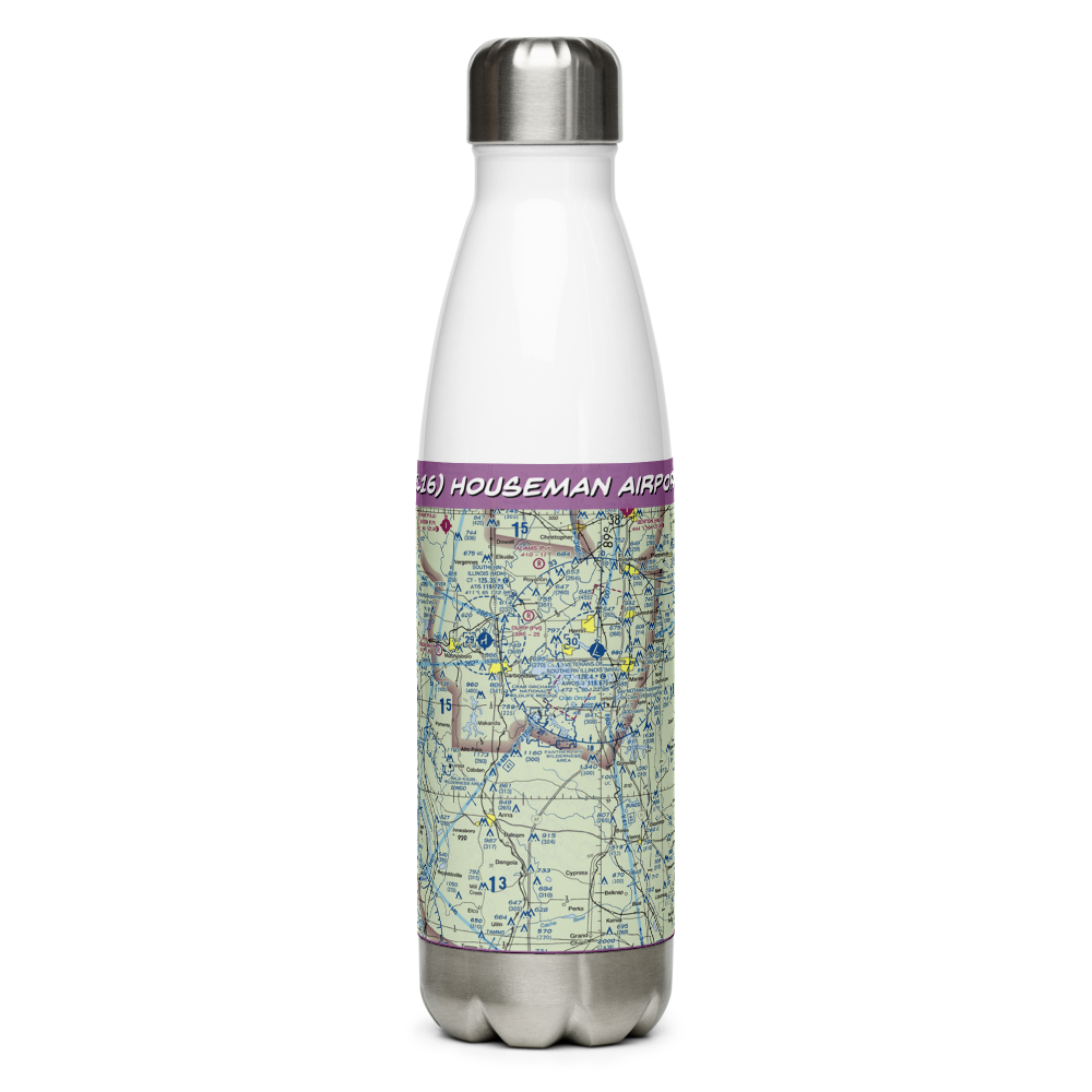Houseman Airport (IL16) VFR Sectional Water Bottle 