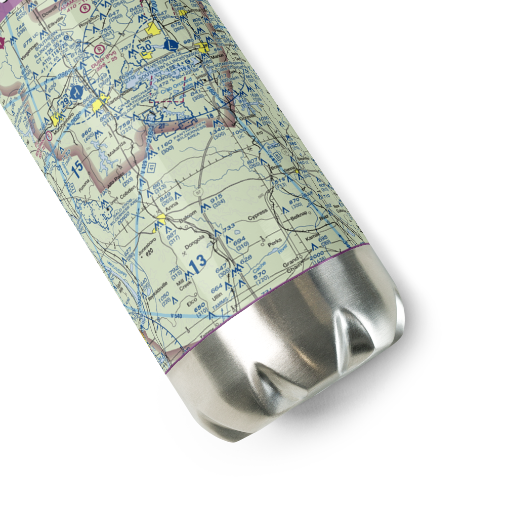 Houseman Airport (IL16) VFR Sectional Water Bottle 