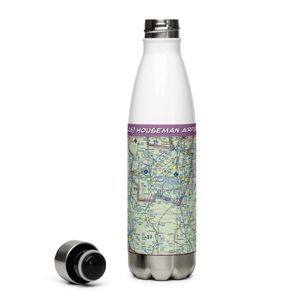 Houseman Airport (IL16) VFR Sectional Water Bottle 