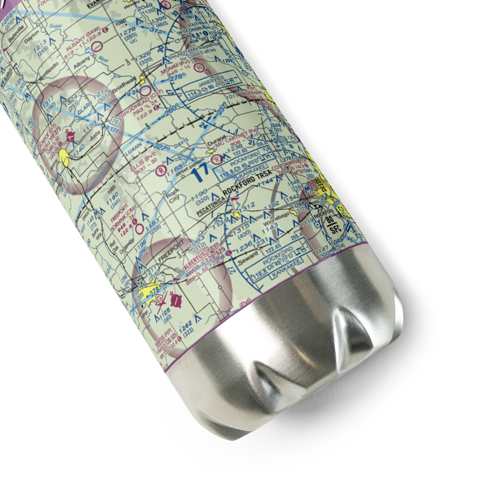 Ellis Airport (IL23) VFR Sectional Water Bottle 