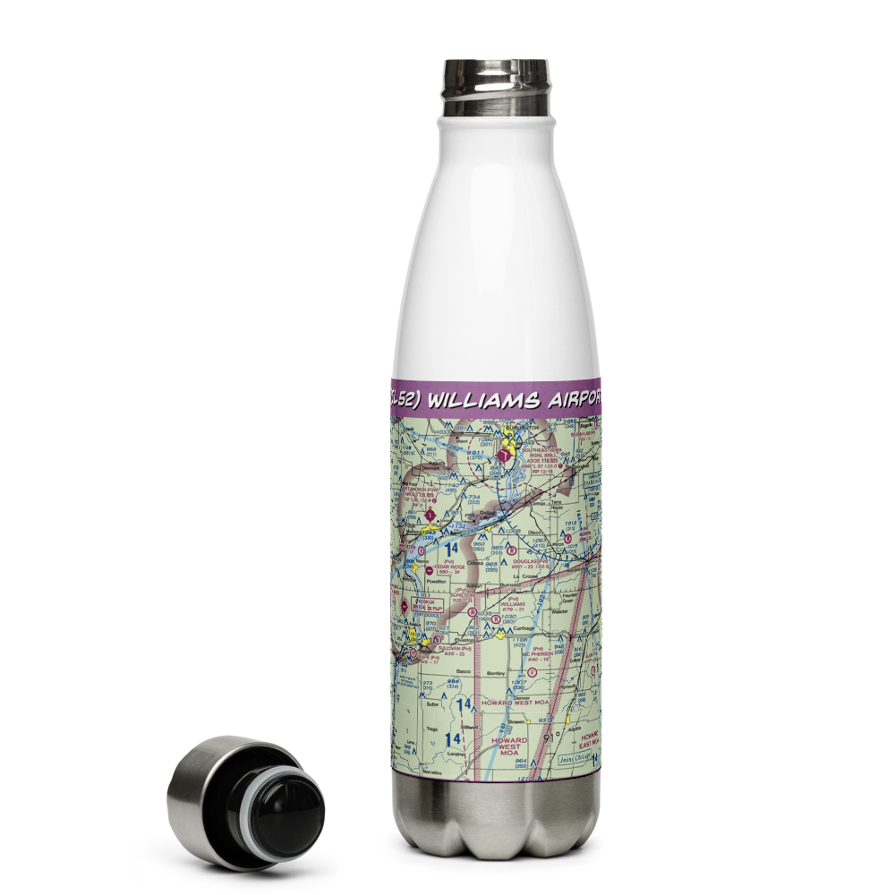 Williams Airport (IL52) VFR Sectional Water Bottle 
