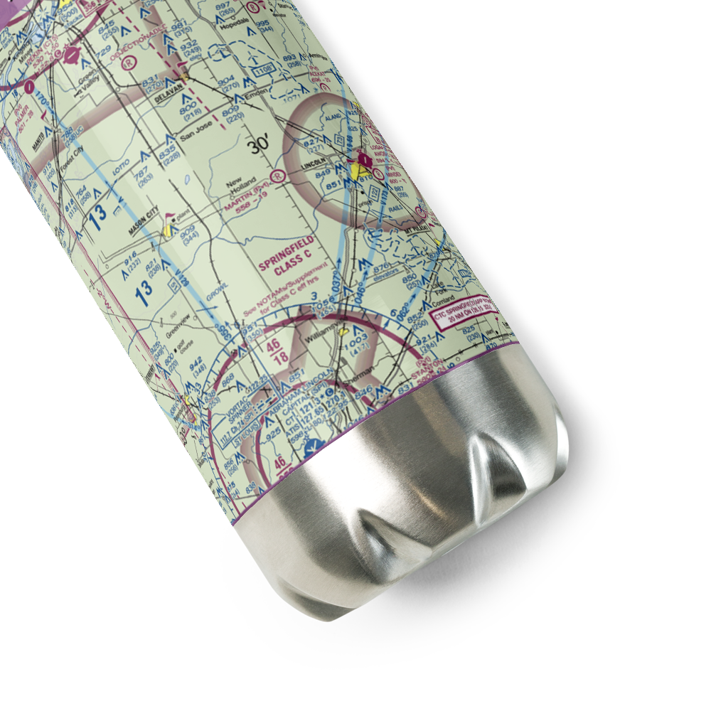 Martin Airport (IL64) VFR Sectional Water Bottle 