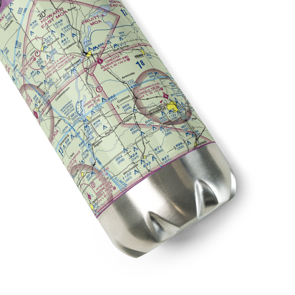 Krohe Airport (IL86) VFR Sectional Water Bottle 