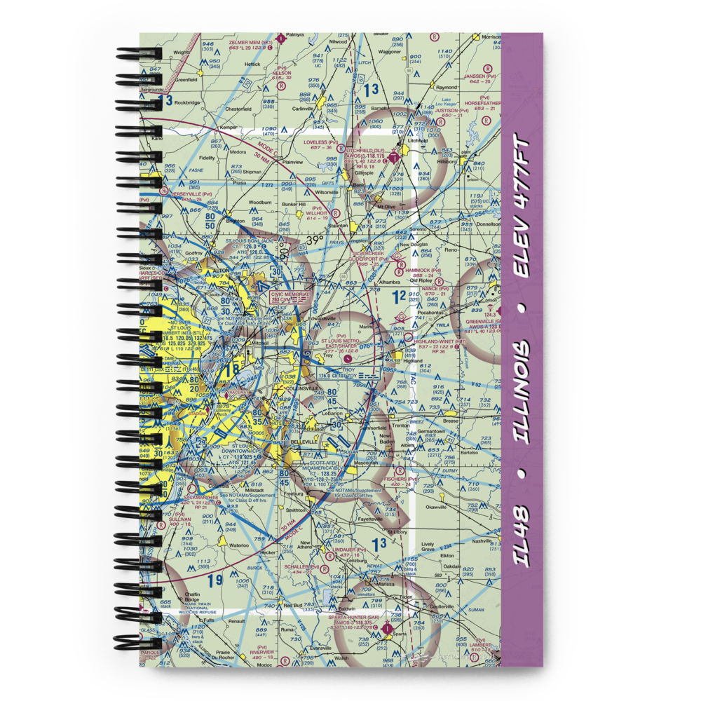St Louis Metro-East Airport/Shafer Field (IL48) VFR Sectional Notebook 