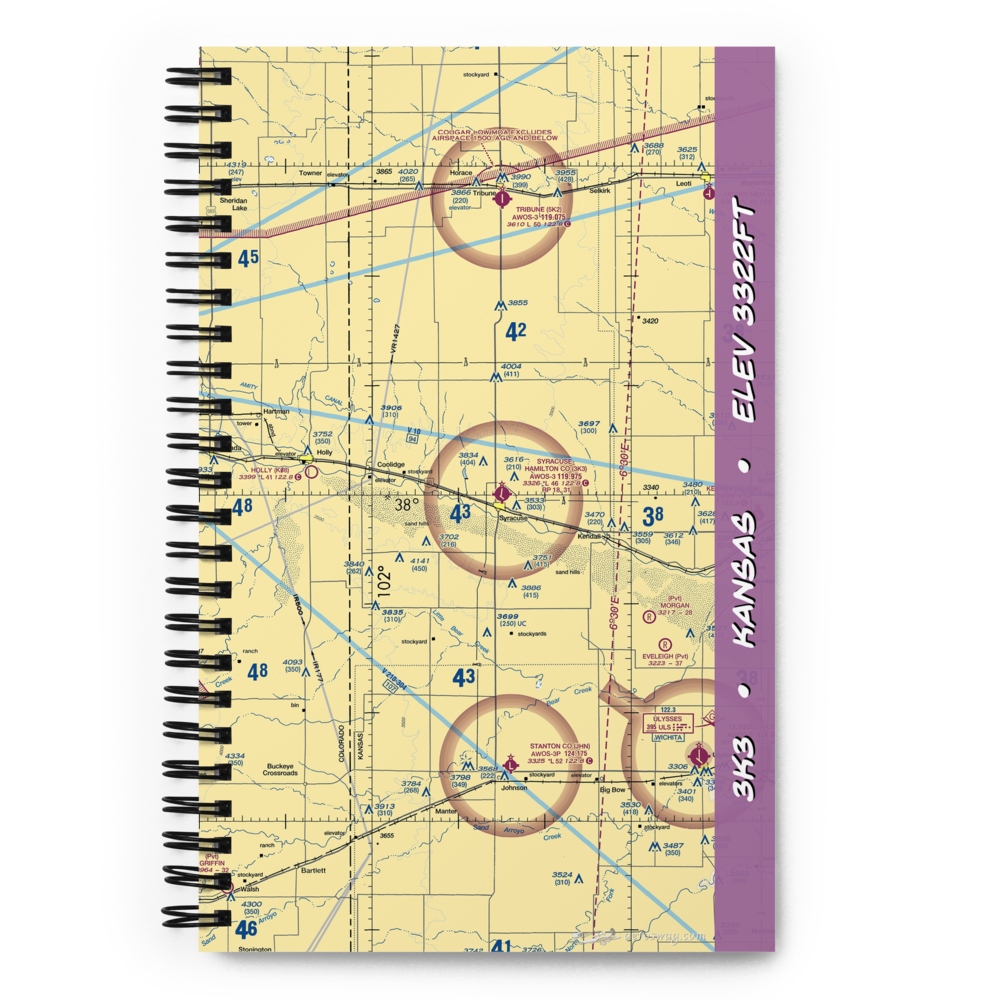 Syracuse Hamilton County Municipal Airport (3K3) VFR Sectional Notebook 