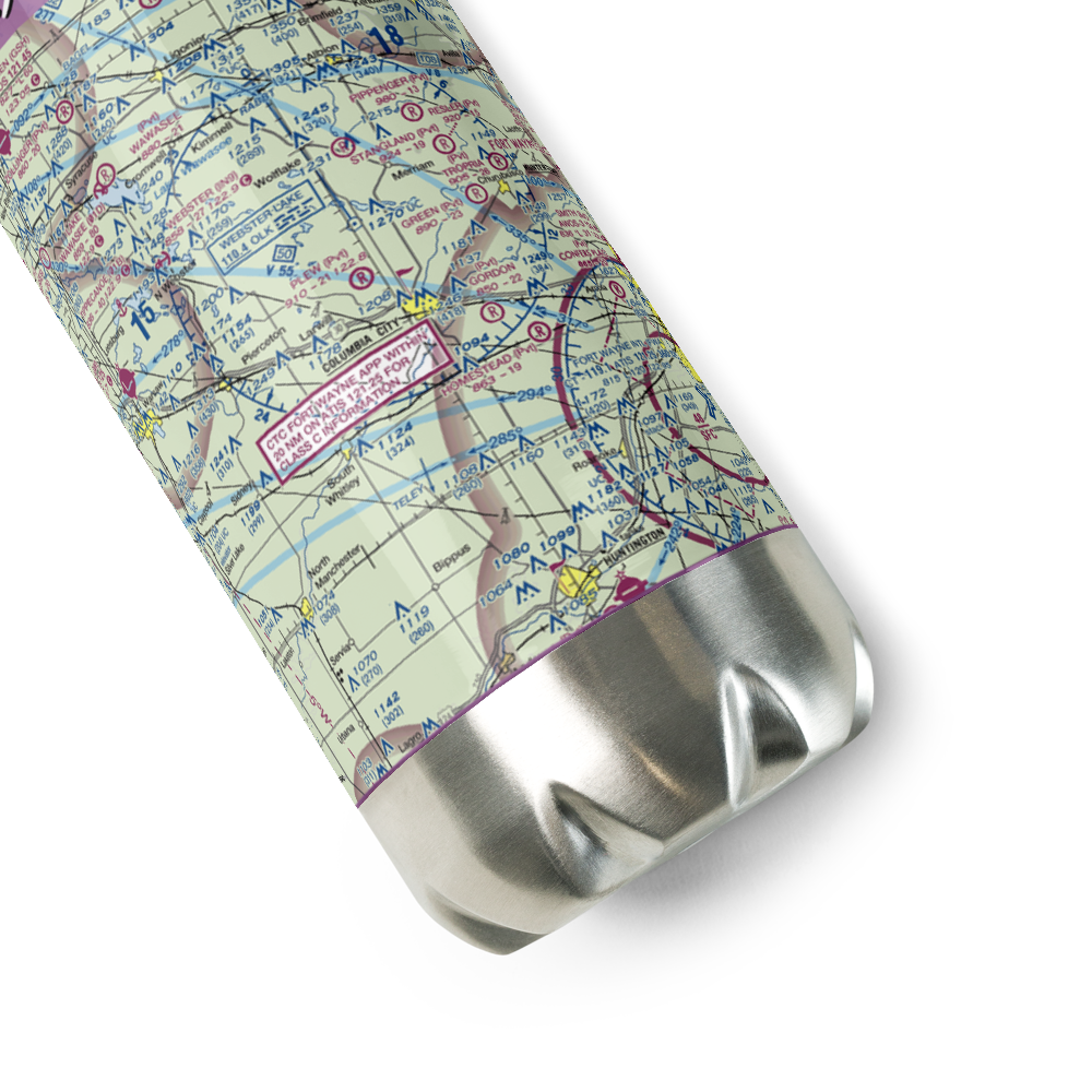 Plew Airport (IN71) VFR Sectional Water Bottle 