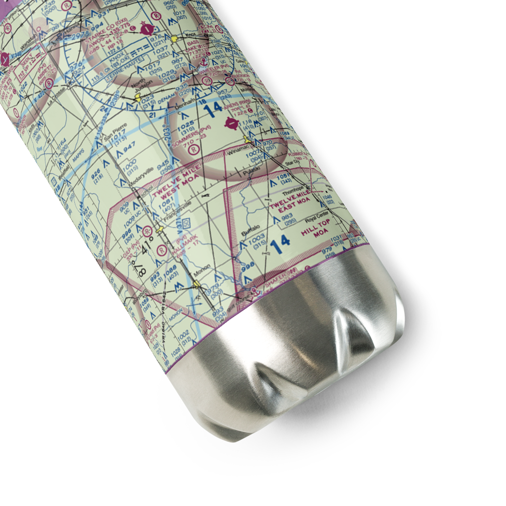 Podell Airport (IN76) VFR Sectional Water Bottle 