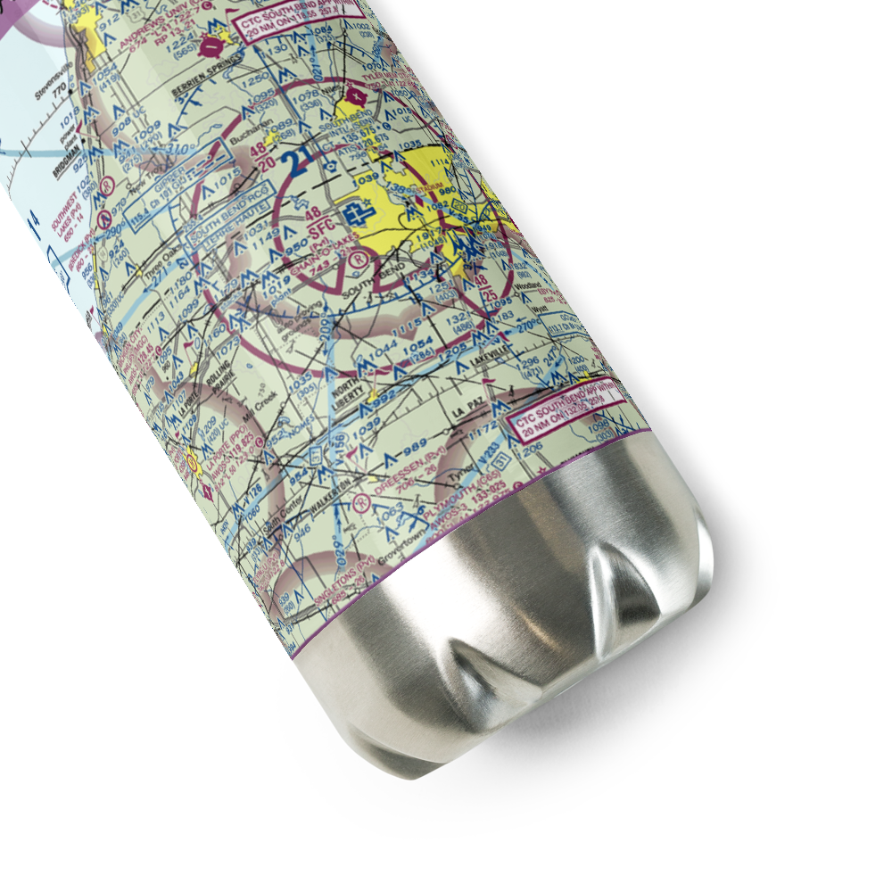 Hustons Airport (IN93) VFR Sectional Water Bottle 