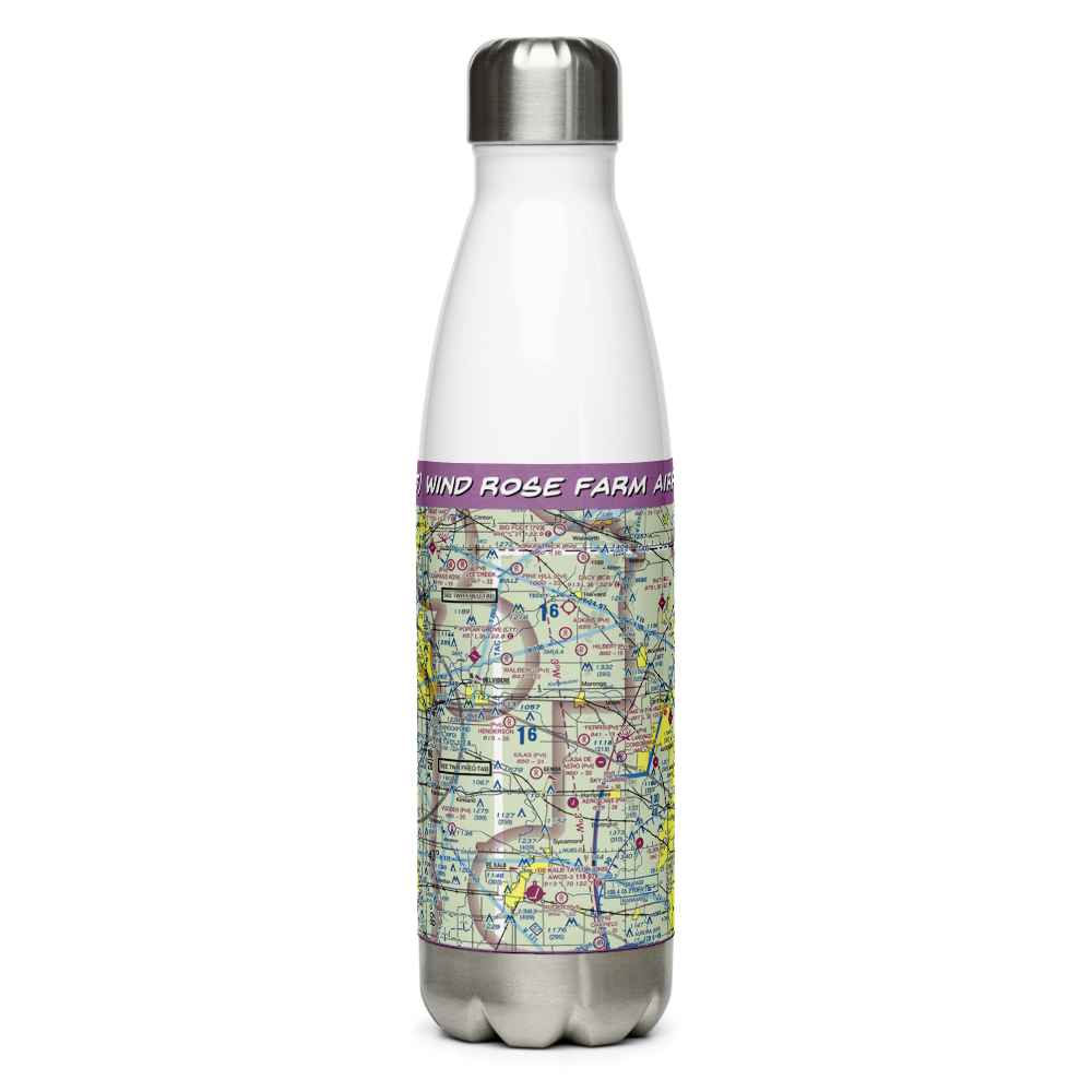 Wind Rose Farm Airport (IS57) VFR Sectional Water Bottle 