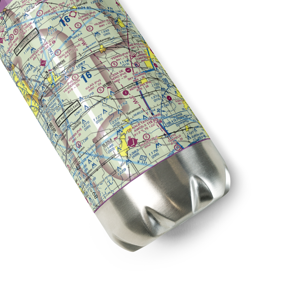 Wind Rose Farm Airport (IS57) VFR Sectional Water Bottle 