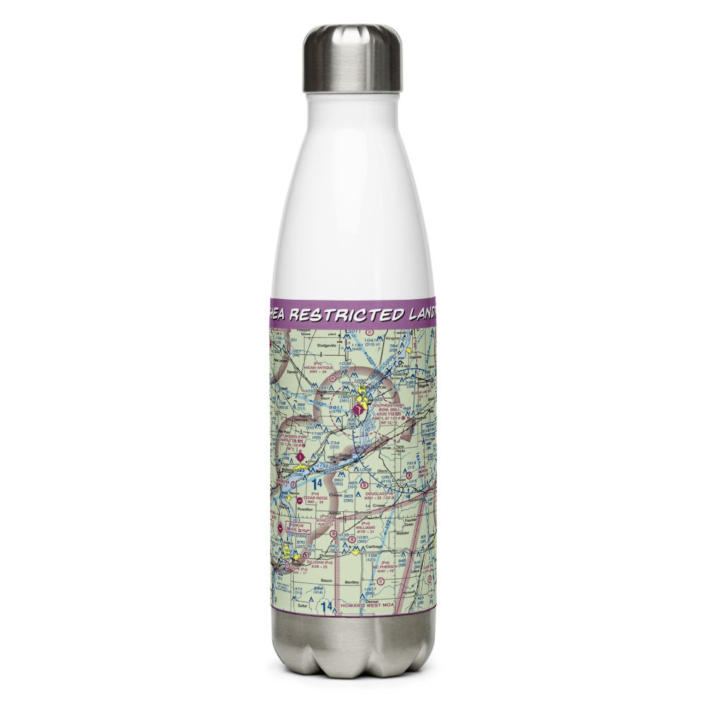 Rhea Restricted Landing Area (IS66) VFR Sectional Water Bottle 