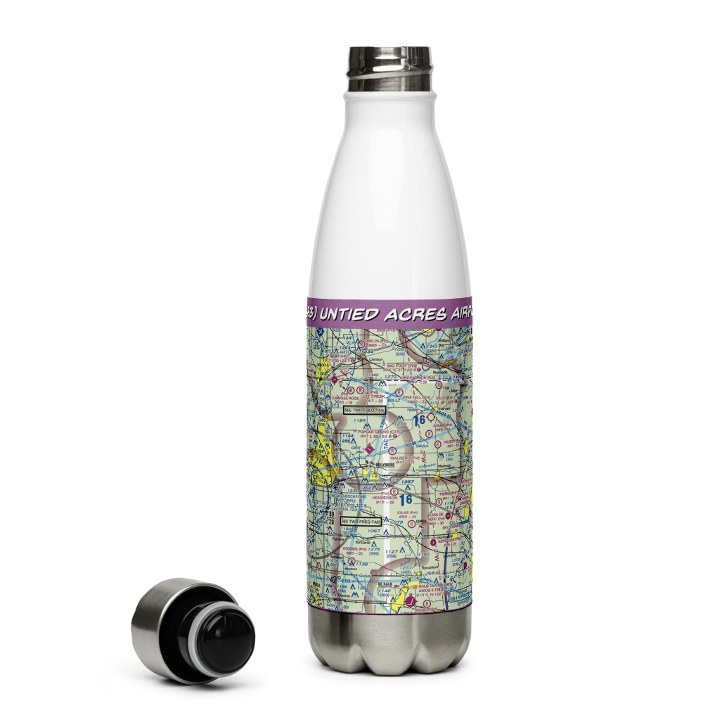Untied Acres Airport (IS83) VFR Sectional Water Bottle 