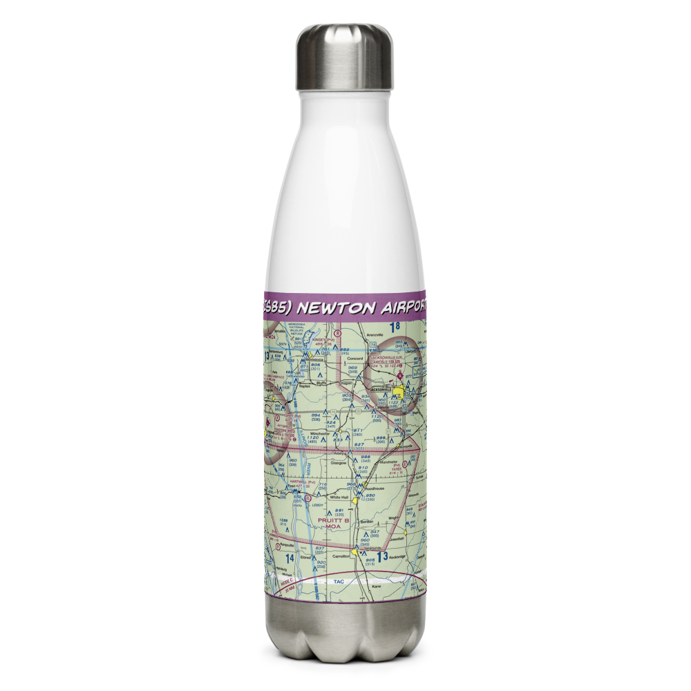 Newton Airport (IS85) VFR Sectional Water Bottle 