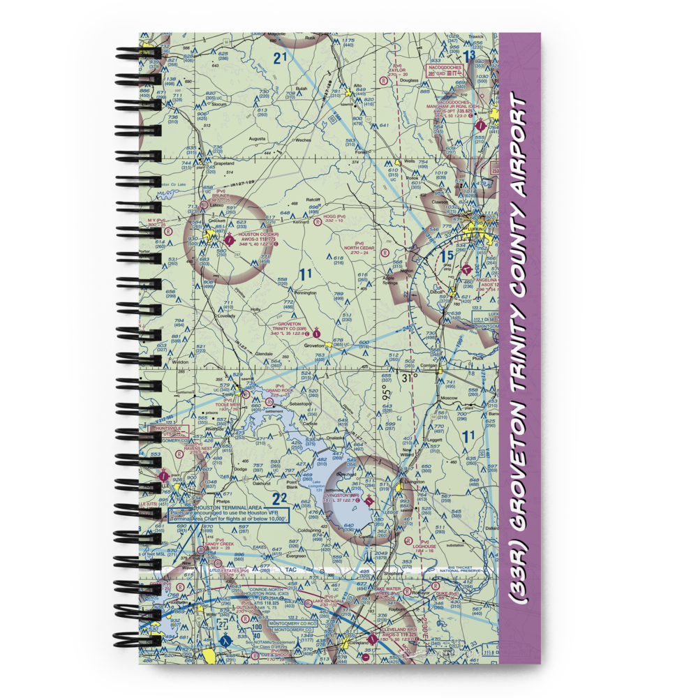 Groveton Trinity County Airport (33R) VFR Sectional Notebook 