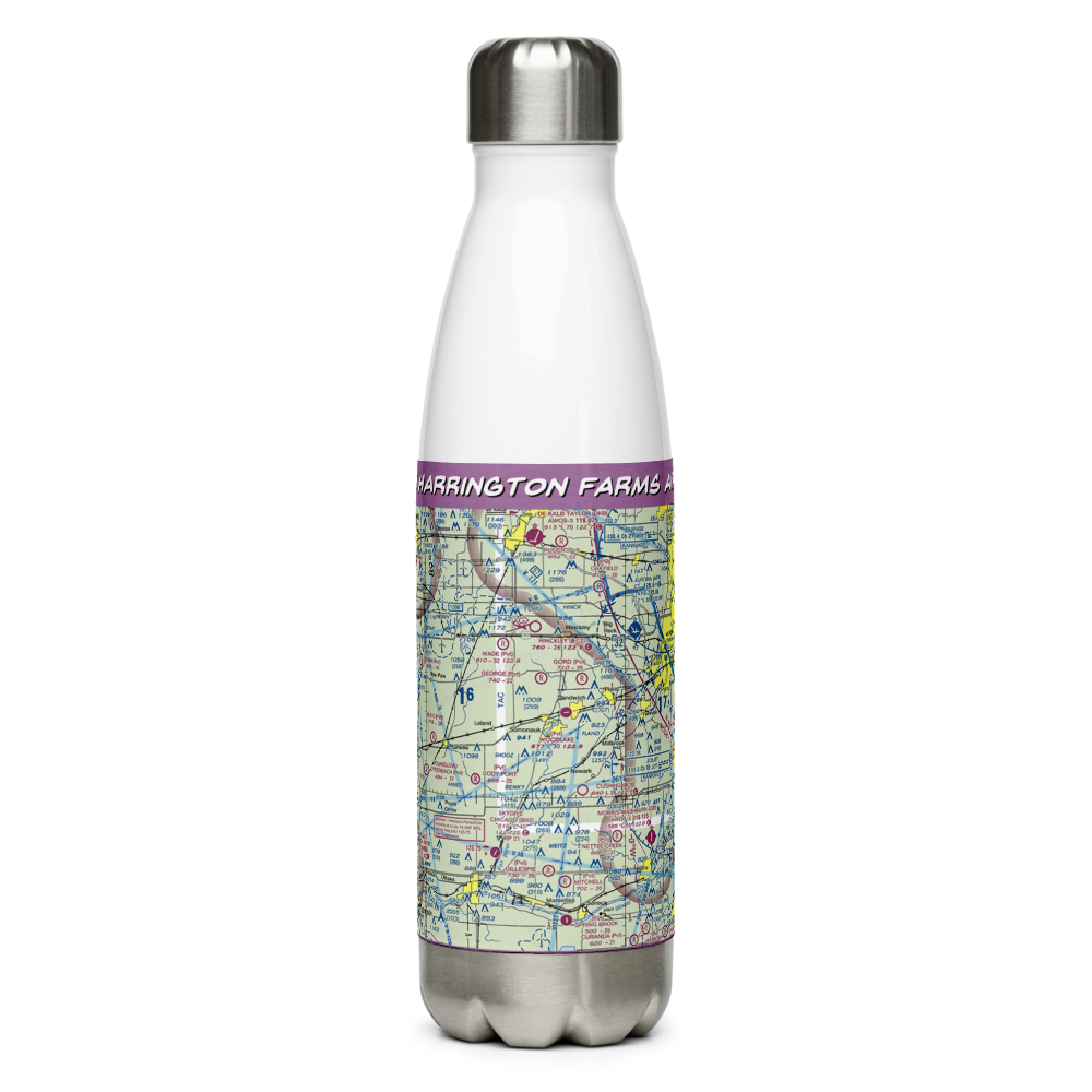 Harrington Farms Airport (IS95) VFR Sectional Water Bottle 