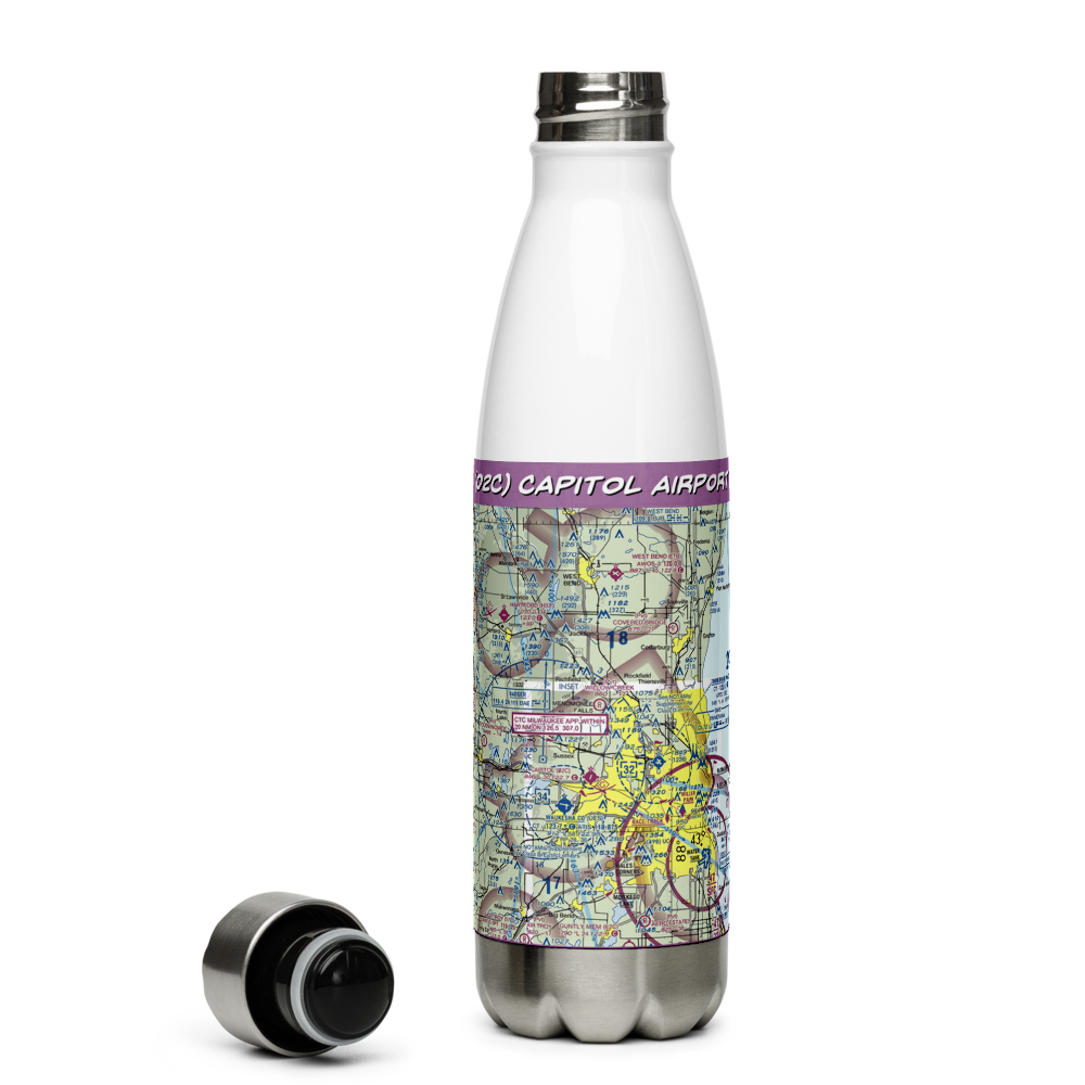 Capitol Airport (02C) VFR Sectional Water Bottle 