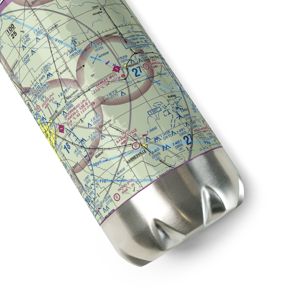Hawley Municipal Airport (04Y) VFR Sectional Water Bottle 