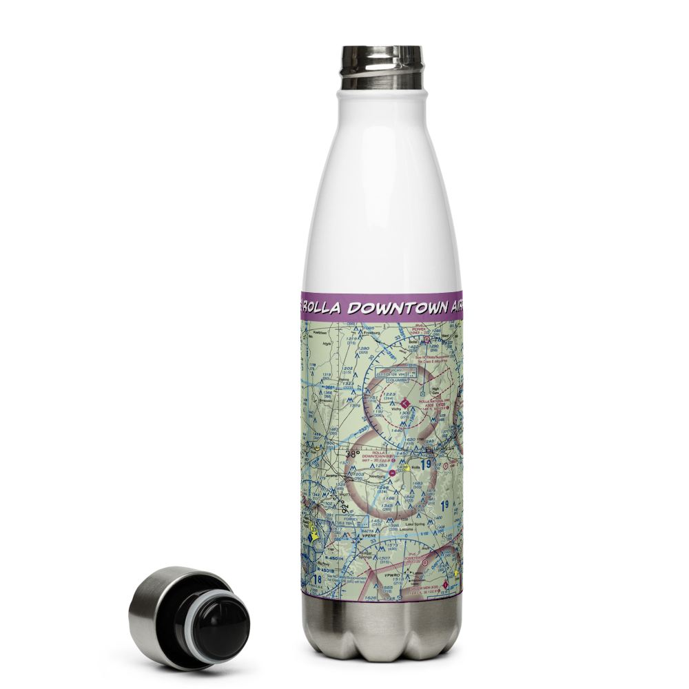 Rolla Downtown Airport (K07) VFR Sectional Water Bottle 