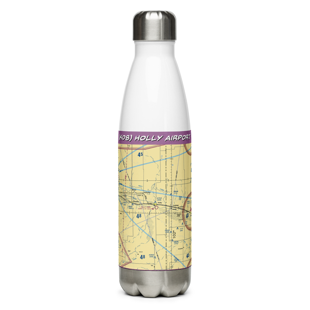 Holly Airport (K08) VFR Sectional Water Bottle 
