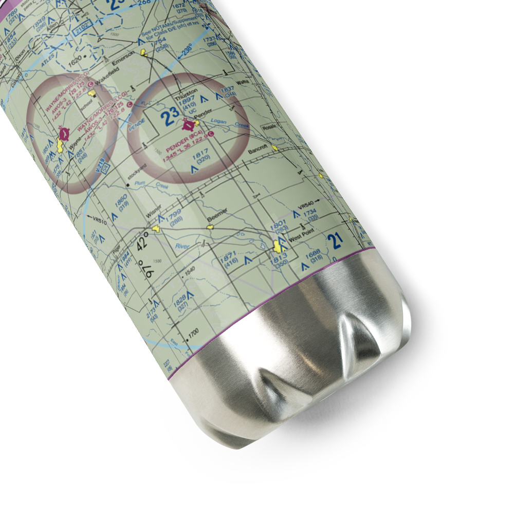 Pender Municipal Airport (0C4) VFR Sectional Water Bottle 