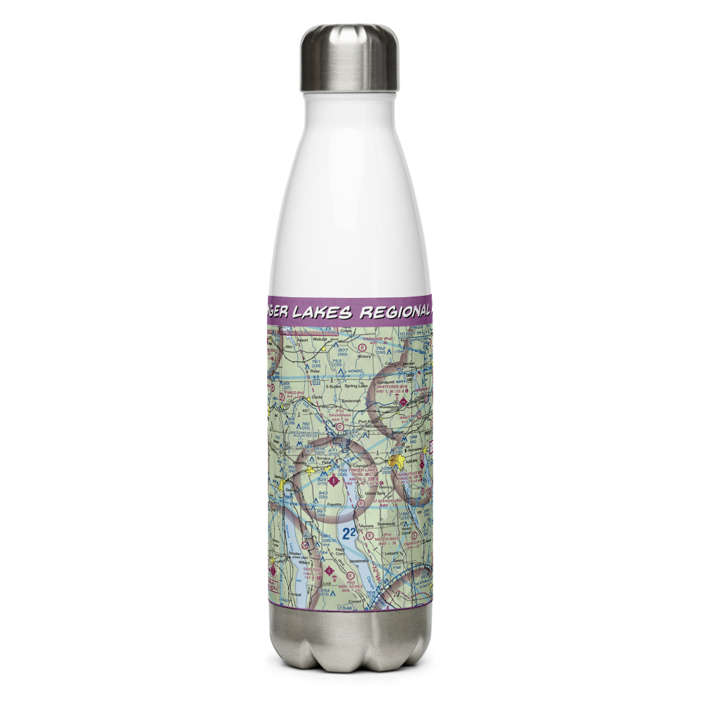 Finger Lakes Regional Airport (0G7) VFR Sectional Water Bottle 