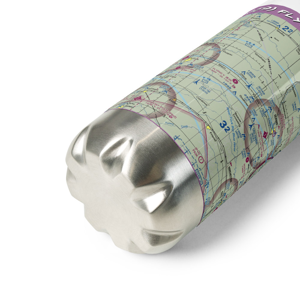 Flying V Airport (0J9) VFR Sectional Water Bottle 