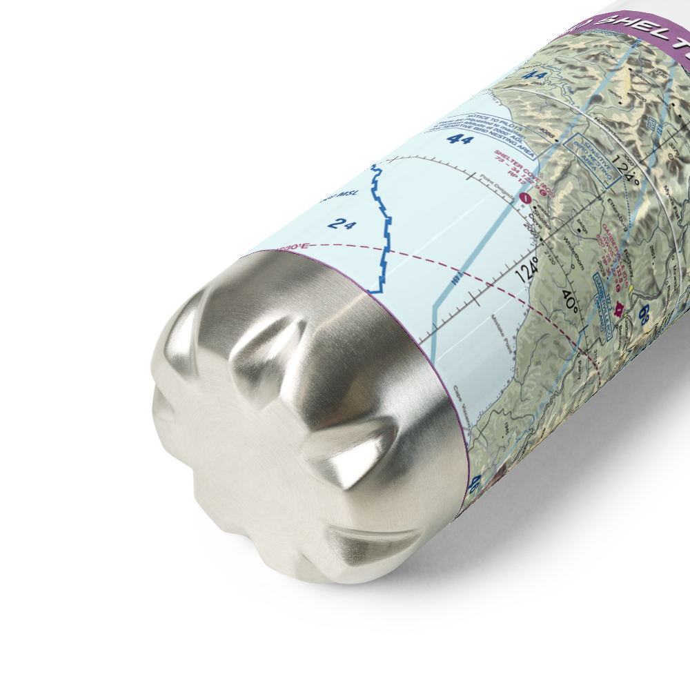 Shelter Cove Airport (0Q5) VFR Sectional Water Bottle 
