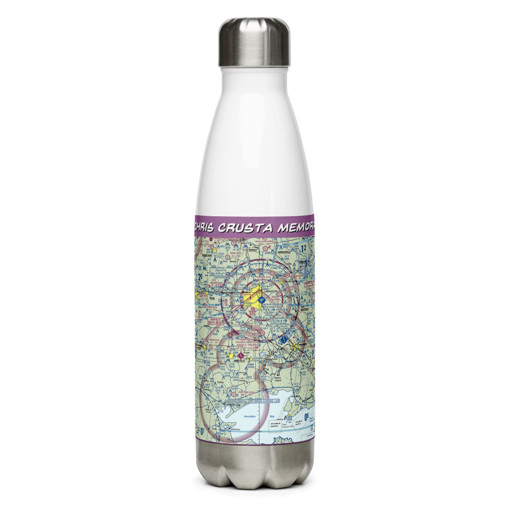 Abbeville Chris Crusta Memorial Airport (IYA) VFR Sectional Water Bottle 