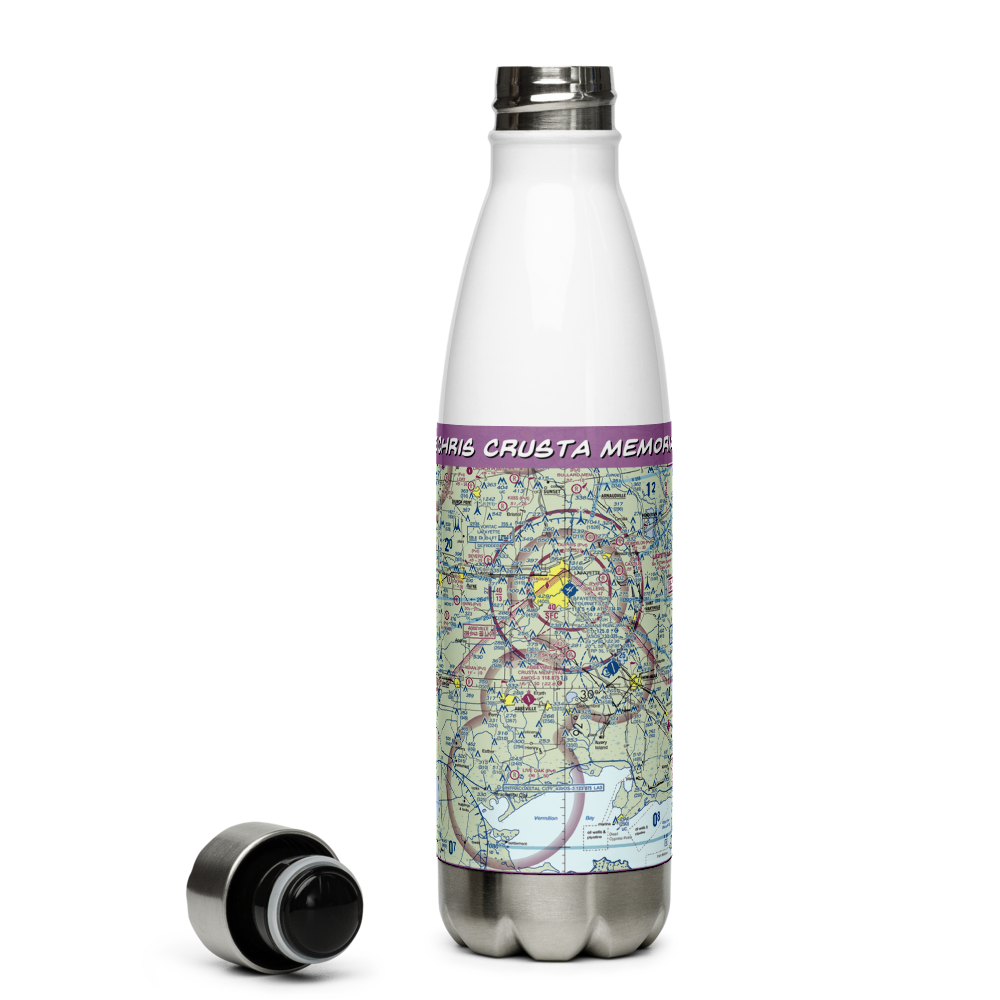 Abbeville Chris Crusta Memorial Airport (IYA) VFR Sectional Water Bottle 