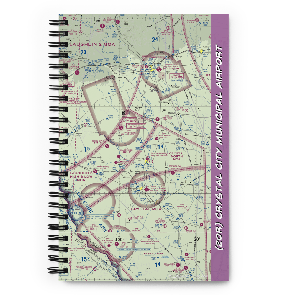 Crystal City Municipal Airport (20R) VFR Sectional Notebook 