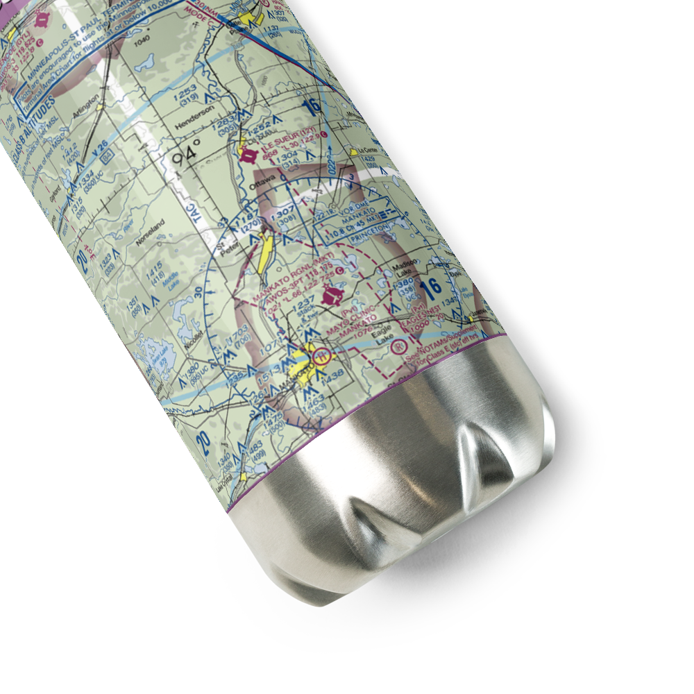 Le Sueur Municipal Airport (12Y) VFR Sectional Water Bottle 