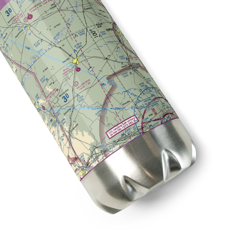 Hamlin Airport (16TX) VFR Sectional Water Bottle 