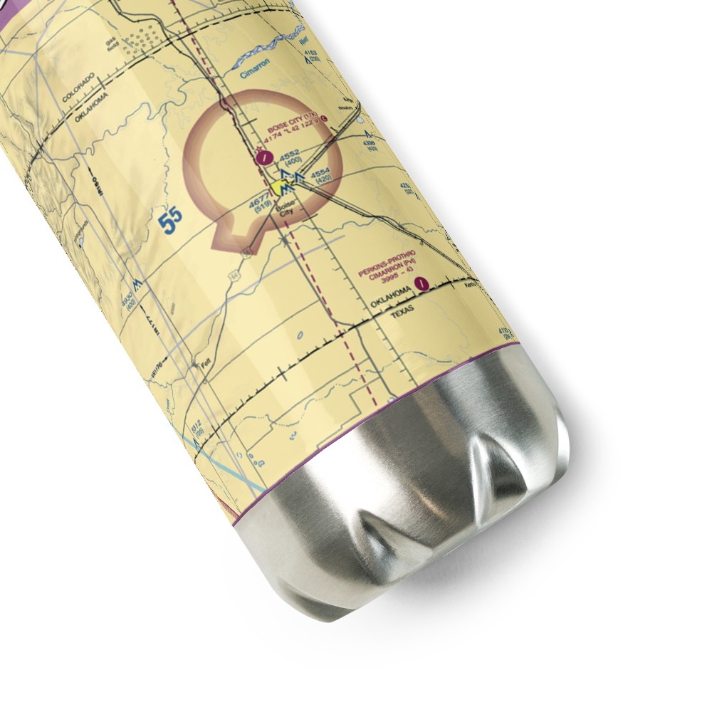 Boise City Airport (17K) VFR Sectional Water Bottle 