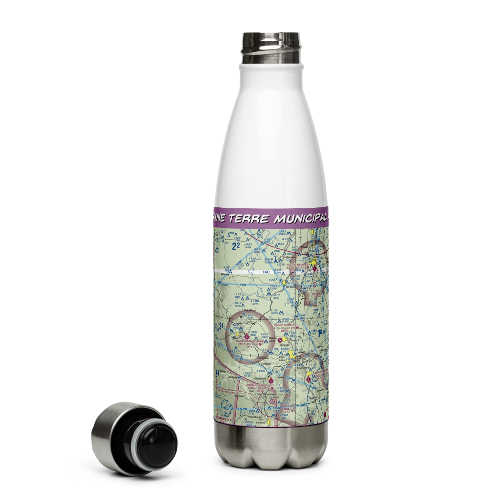 Bonne Terre Municipal Airport (1BT) VFR Sectional Water Bottle 