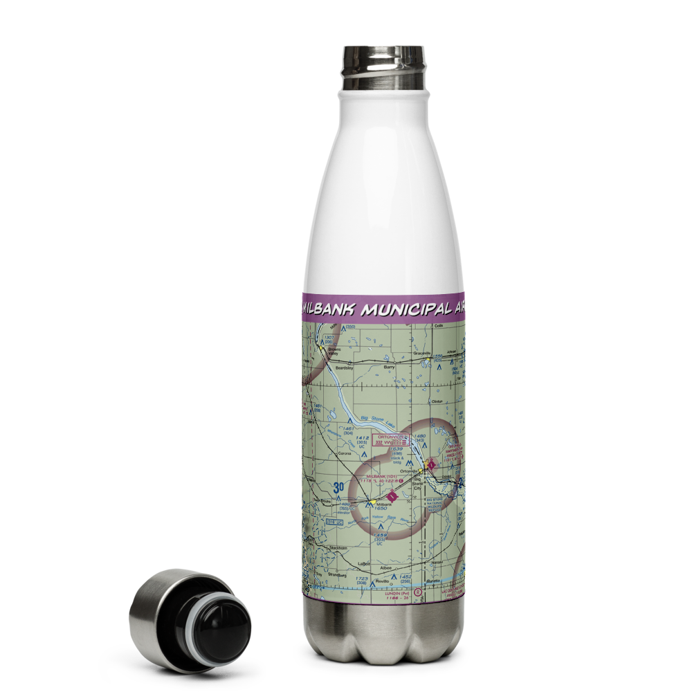 Milbank Municipal Airport (1D1) VFR Sectional Water Bottle 