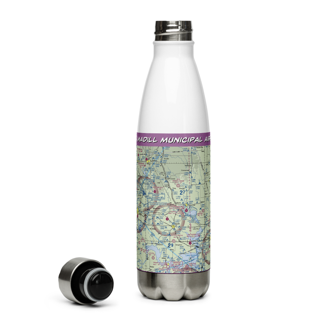Madill Municipal Airport (1F4) VFR Sectional Water Bottle 