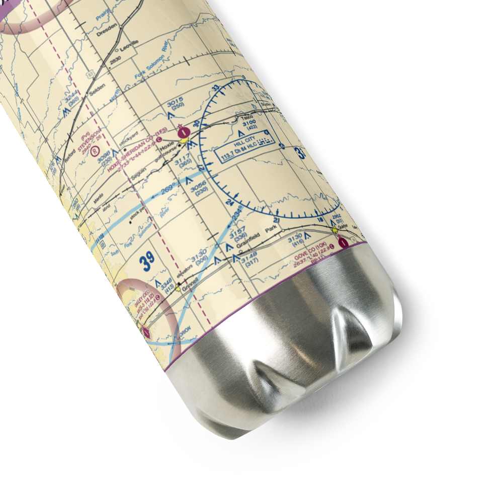 Hoxie-Sheridan County Airport (1F5) VFR Sectional Water Bottle 