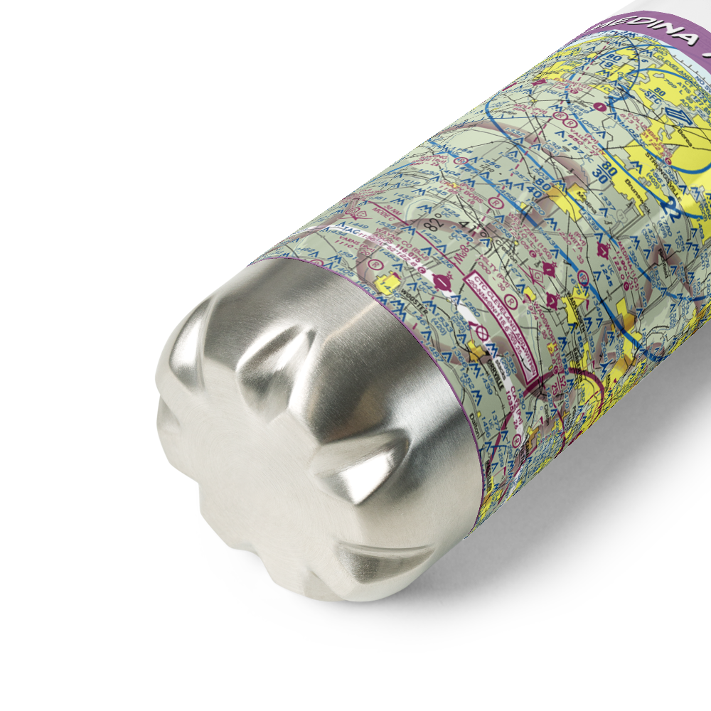 Medina Municipal Airport (1G5) VFR Sectional Water Bottle 