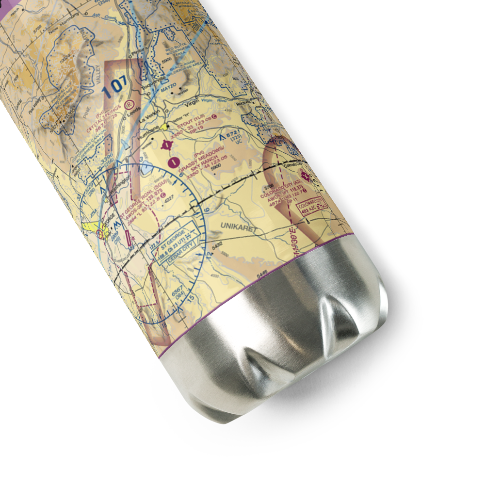 General Dick Stout Field (1L8) VFR Sectional Water Bottle 