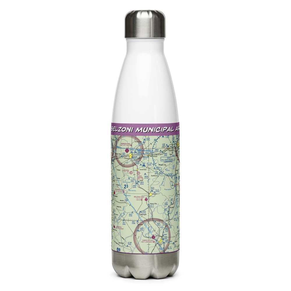 Belzoni Municipal Airport (1M2) VFR Sectional Water Bottle 