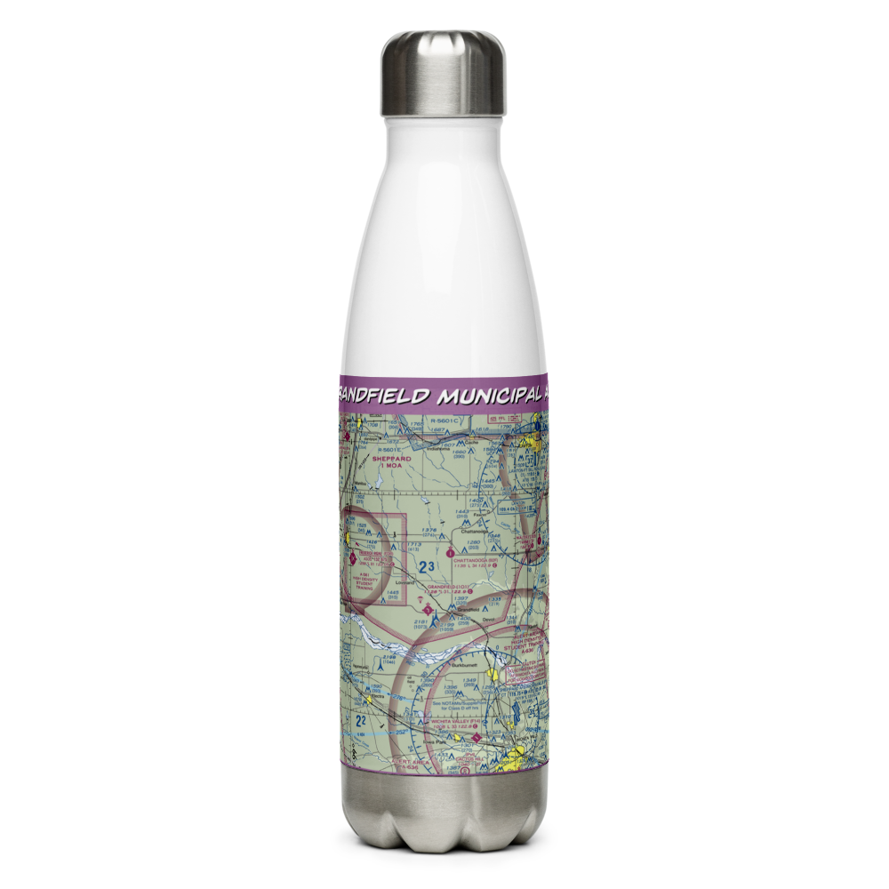 Grandfield Municipal Airport (1O1) VFR Sectional Water Bottle 